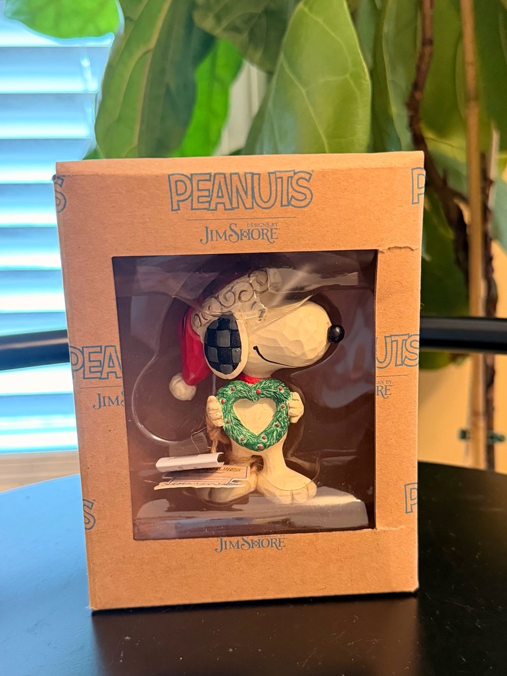 Jim Shore Snoopy with Christmas wreath